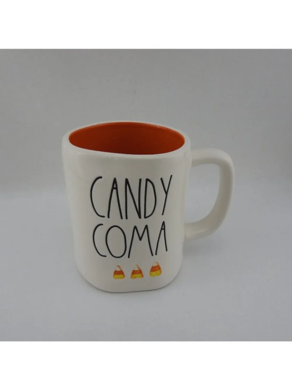 Rae Dunn Candy Coma Halloween Mug Candy Corn Orange Interior Ceramic